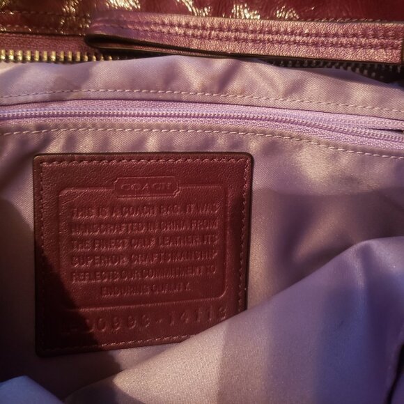Coach Raspberry Patent Leather Bag - Picture 7 of 7
